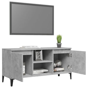 vidaXL TV-Schrank mit Metallbeinen Betongrau 103,5x35x50 cm