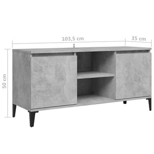 vidaXL TV-Schrank mit Metallbeinen Betongrau 103,5x35x50 cm