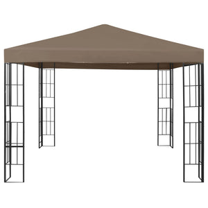 Pavillon mit LED-Lichterkette 3x3 m Taupe