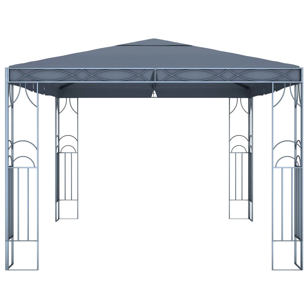 Pavillon mit LED-Lichterkette 400x300 cm Anthrazit Stilecasa