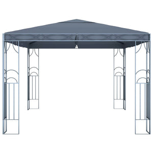 Pavillon mit LED-Lichterkette 400x300 cm Anthrazit Stilecasa