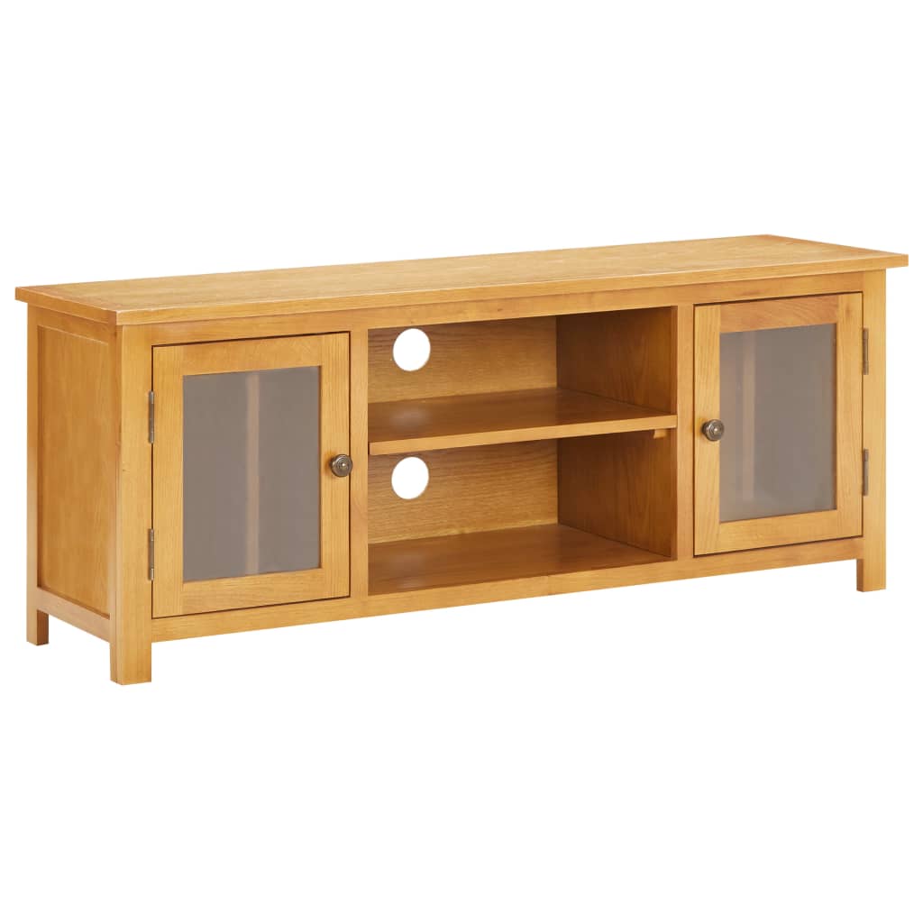 vidaXL TV-Schrank 110x35x44 cm Massivholz Eiche