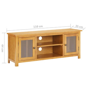 vidaXL TV-Schrank 110x35x44 cm Massivholz Eiche