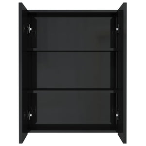 vidaXL Bad-Spiegelschrank 60x15x75 cm MDF Glänzendes Schwarz