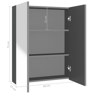 vidaXL Bad-Spiegelschrank 60x15x75 cm MDF Anthrazit