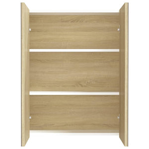 vidaXL Bad-Spiegelschrank 60x15x75 cm MDF Weiß und Eiche-Optik