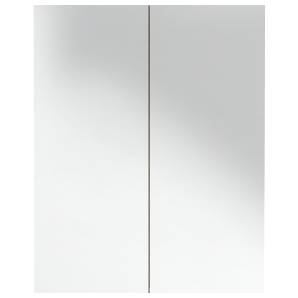 vidaXL Bad-Spiegelschrank 60x15x75 cm MDF Weiß und Eiche-Optik