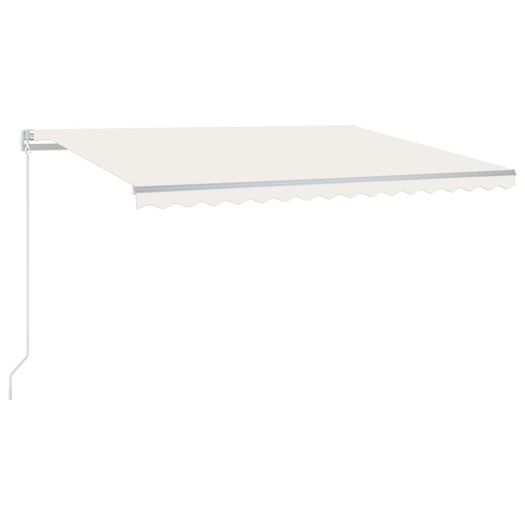 Markise Manuell Einziehbar mit LED 400x300 cm Creme Stilecasa