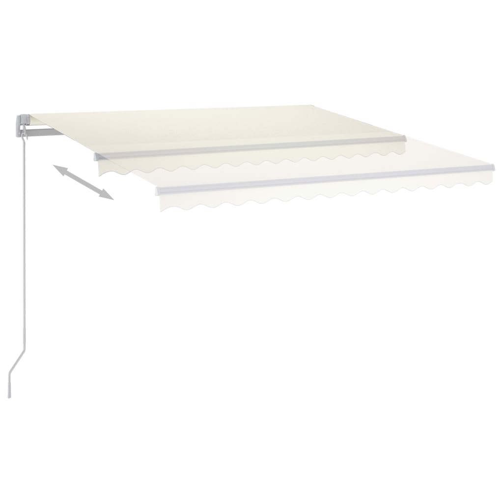 Markise Manuell Einziehbar mit LED 400x300 cm Creme Stilecasa