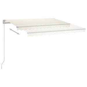 Markise Manuell Einziehbar mit LED 400x300 cm Creme Stilecasa