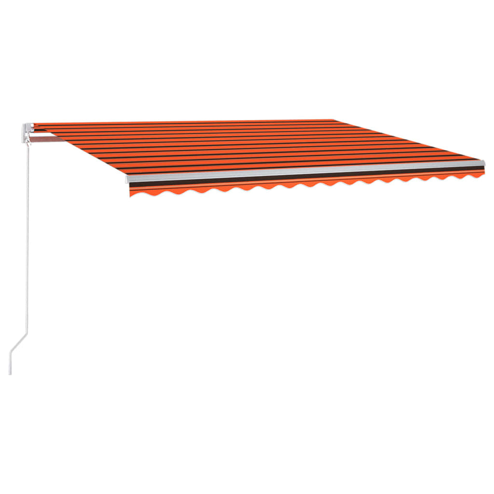 Markise Manuell Einziehbar mit LED 400x300 cm Orange und Braun Stilecasa