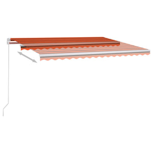 Markise Manuell Einziehbar mit LED 400x300 cm Orange und Braun Stilecasa