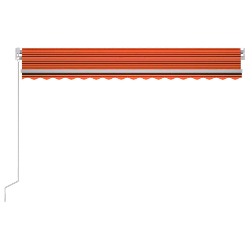 Markise Manuell Einziehbar mit LED 400x300 cm Orange und Braun Stilecasa