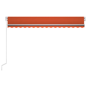 Markise Manuell Einziehbar mit LED 400x300 cm Orange und Braun Stilecasa