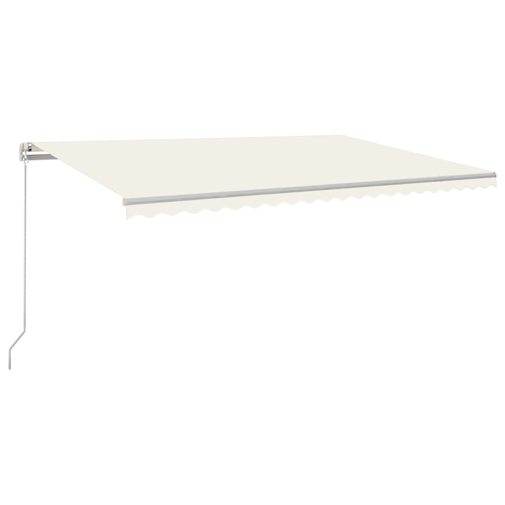 Markise Manuell Einziehbar mit LED 500x300 cm Creme Stilecasa