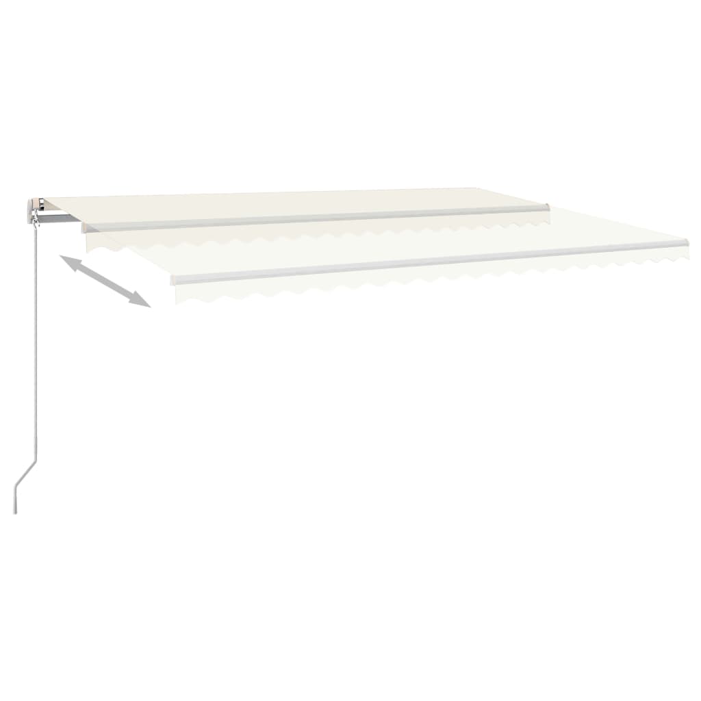 Markise Manuell Einziehbar mit LED 500x300 cm Creme Stilecasa