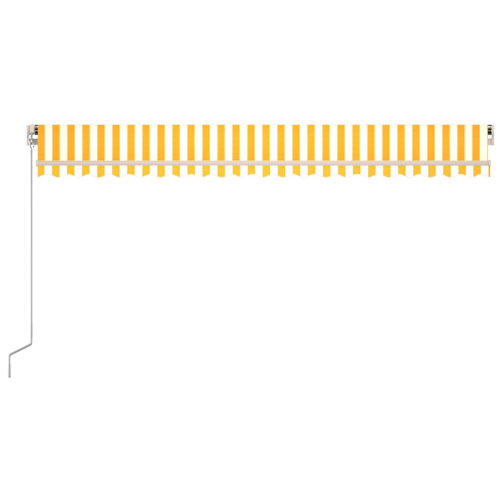 Markise Manuell Einziehbar mit LED 500x300 cm Gelb und Weiß Stilecasa