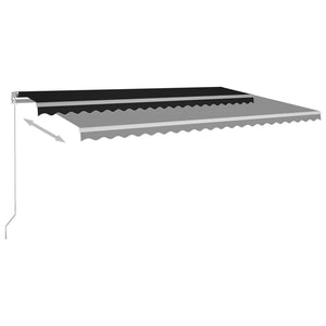 Markise Manuell Einziehbar mit LED 500x300 cm Anthrazit Stilecasa