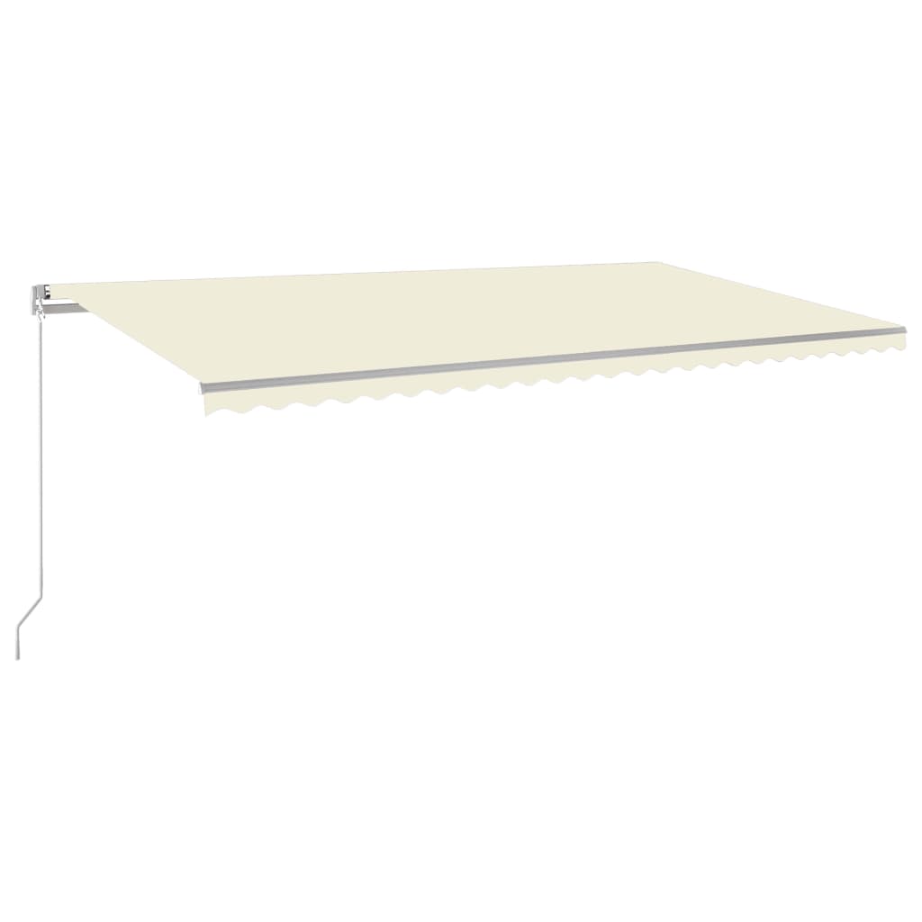 vidaXL Markise Manuell Einziehbar mit LED 600x300 cm Creme