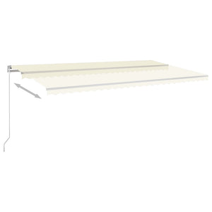 vidaXL Markise Manuell Einziehbar mit LED 600x300 cm Creme