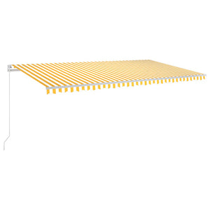 vidaXL Markise Manuell Einziehbar mit LED 600x300 cm Gelb und Weiß