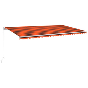 vidaXL Markise Manuell Einziehbar mit LED 600x300 cm Orange und Braun