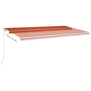 vidaXL Markise Manuell Einziehbar mit LED 600x300 cm Orange und Braun