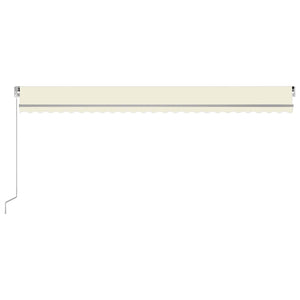 vidaXL Markise Manuell Einziehbar mit LED 600x350 cm Creme