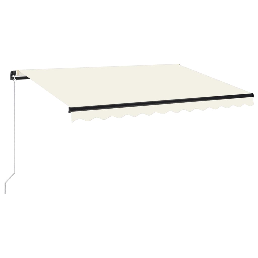 vidaXL Markise Manuell Einziehbar mit LED 350x250 cm Creme