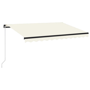 vidaXL Markise Manuell Einziehbar mit LED 350x250 cm Creme