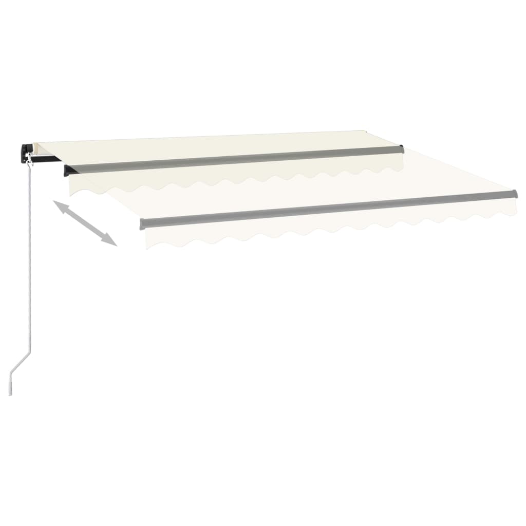 vidaXL Markise Manuell Einziehbar mit LED 350x250 cm Creme