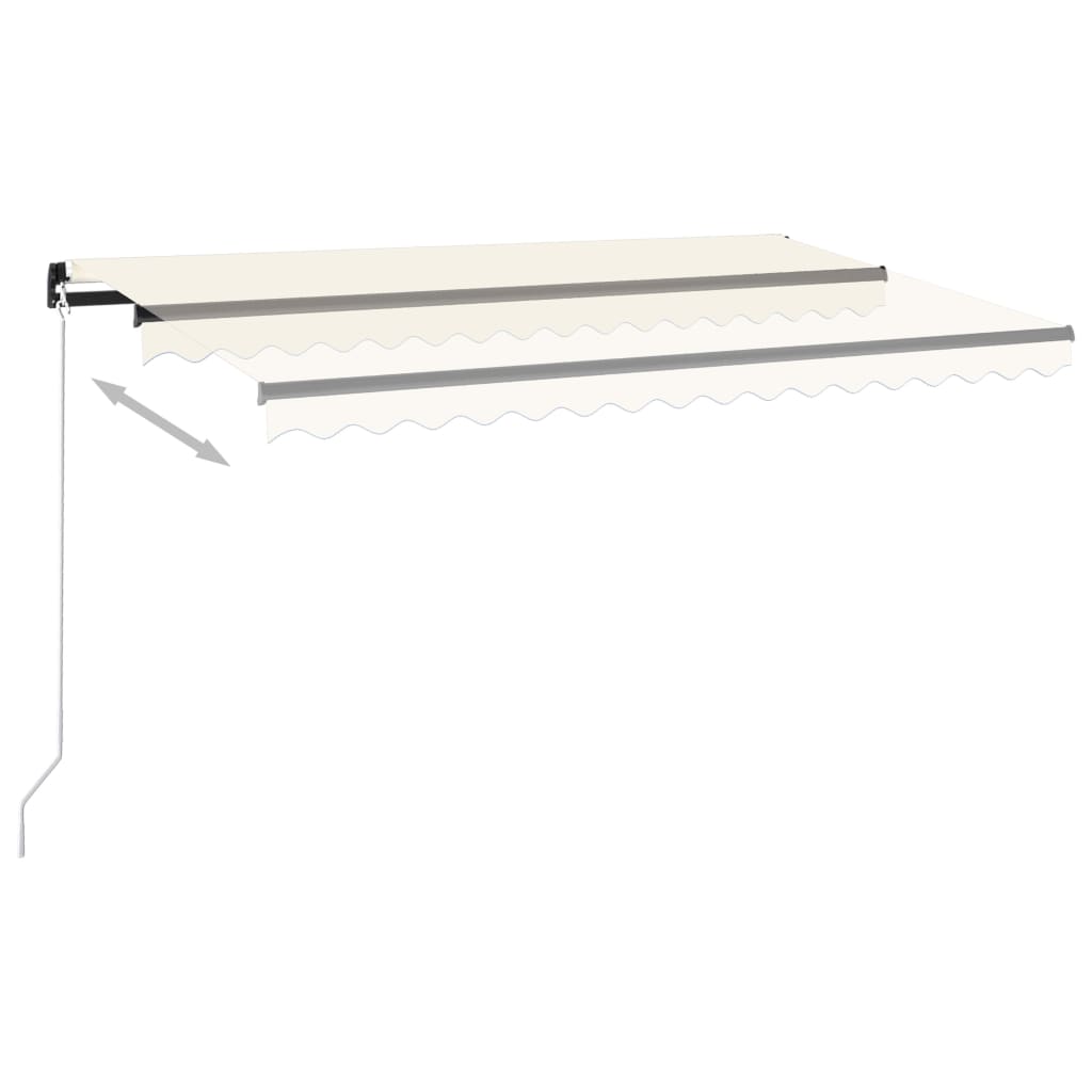 Markise Manuell Einziehbar mit LED 450x300 cm Creme Stilecasa