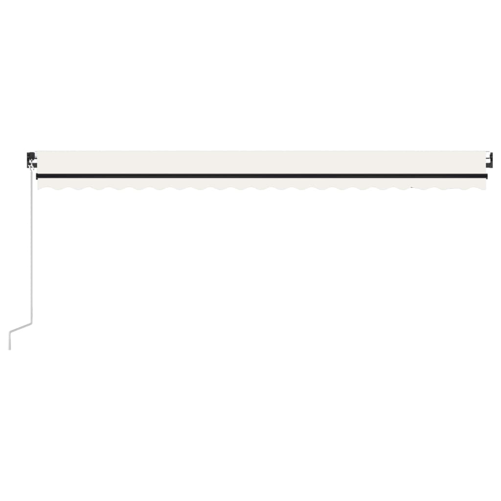 vidaXL Markise Manuell Einziehbar mit LED 500x300 cm Creme