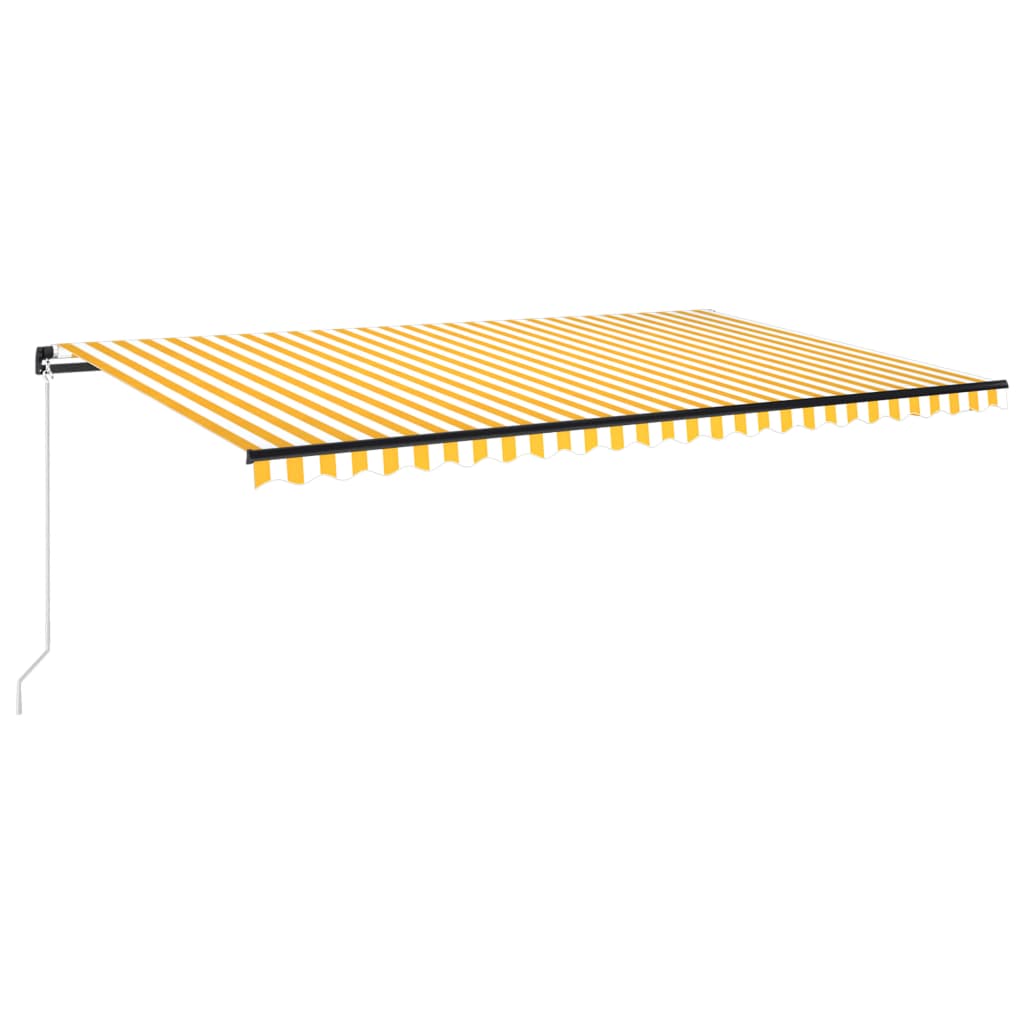 vidaXL Markise Manuell Einziehbar mit LED 500x300 cm Gelb & Weiß