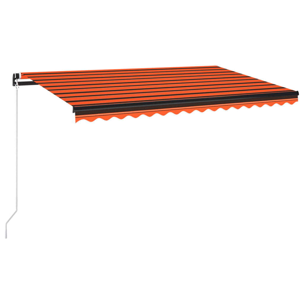 vidaXL Markise Manuell Einziehbar mit LED 400x350 cm Orange & Braun