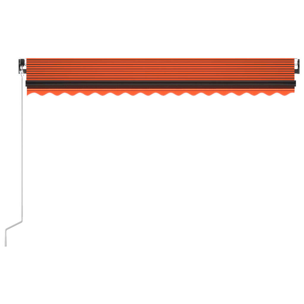 vidaXL Markise Manuell Einziehbar mit LED 400x350 cm Orange & Braun