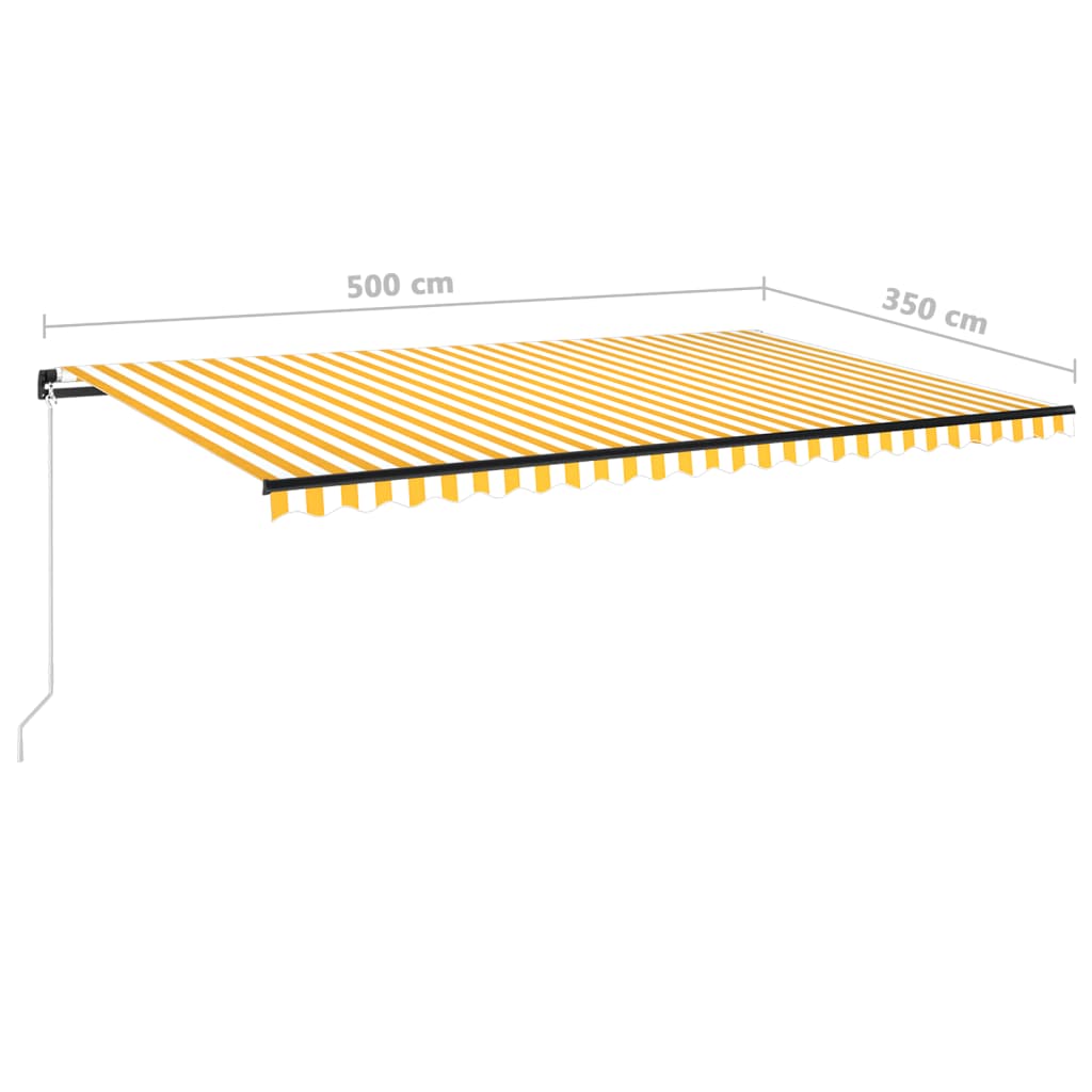 Markise Manuell Einziehbar 500x350 cm Gelb und Weiß Stilecasa