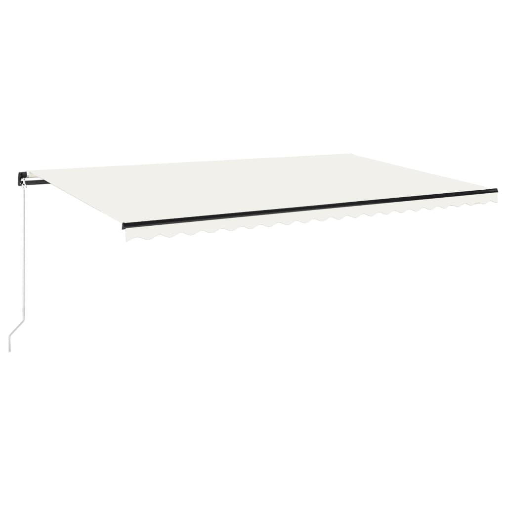 vidaXL Markise Manuell Einziehbar mit LED 500x350 cm Creme