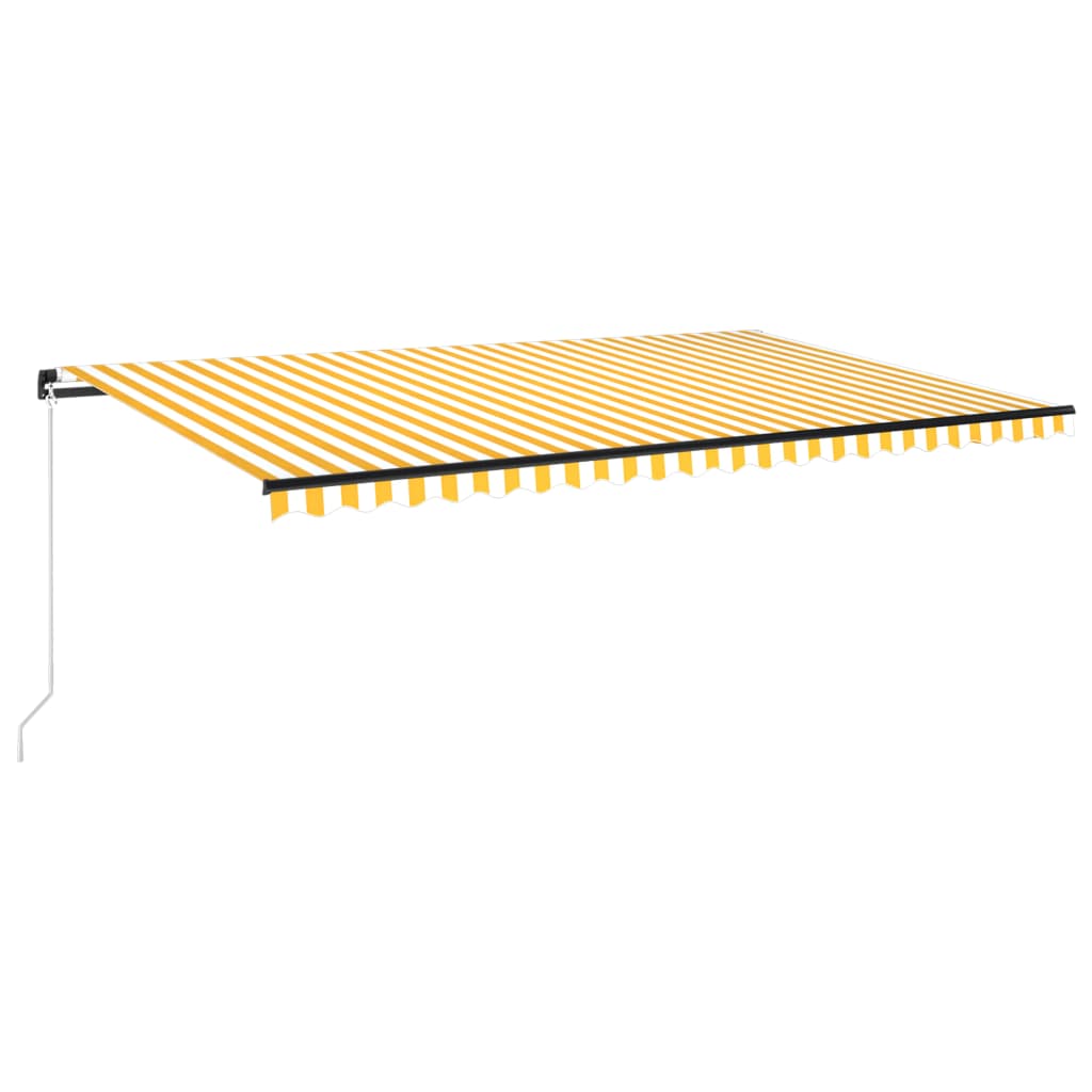 vidaXL Markise Manuell Einziehbar mit LED 500x350 cm Gelb & Weiß