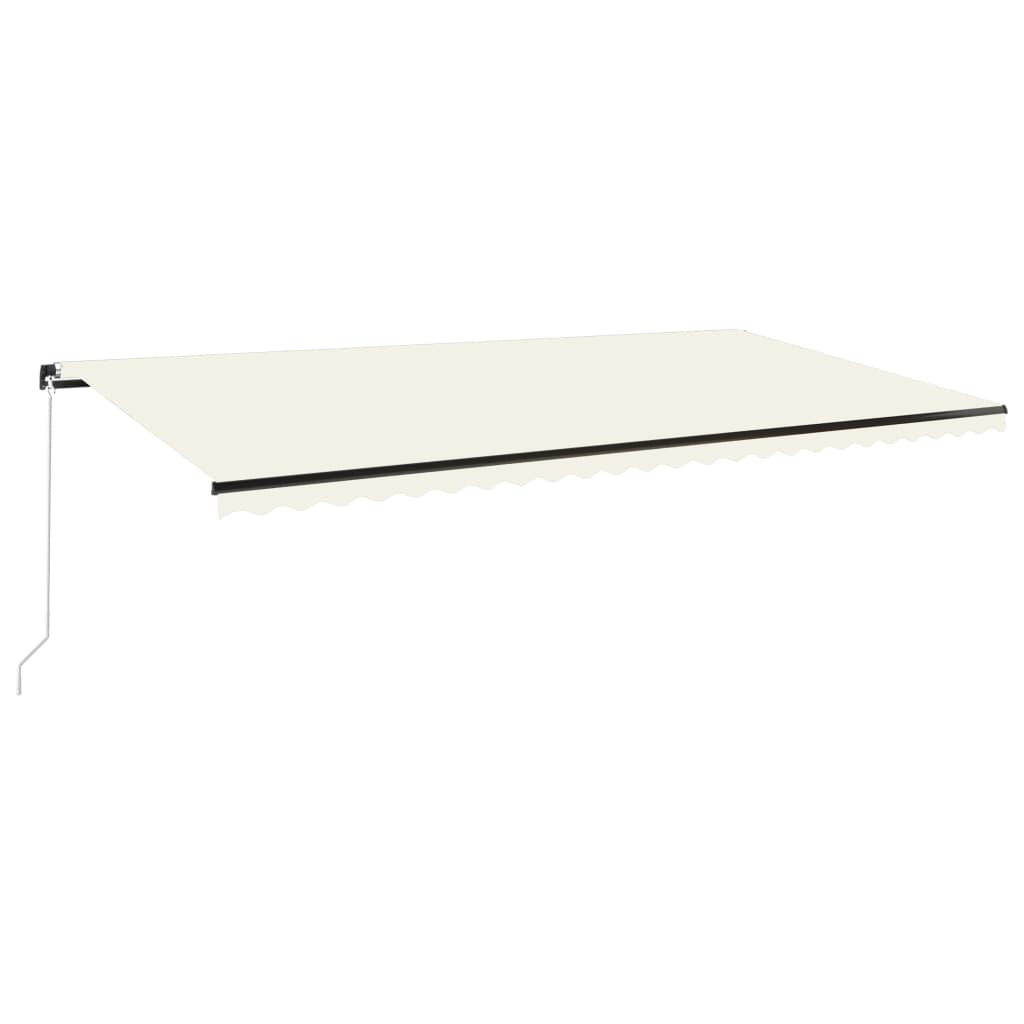 vidaXL Markise Manuell Einziehbar mit LED 600x350 cm Creme