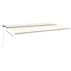 vidaXL Markise Manuell Einziehbar mit LED 600x350 cm Creme