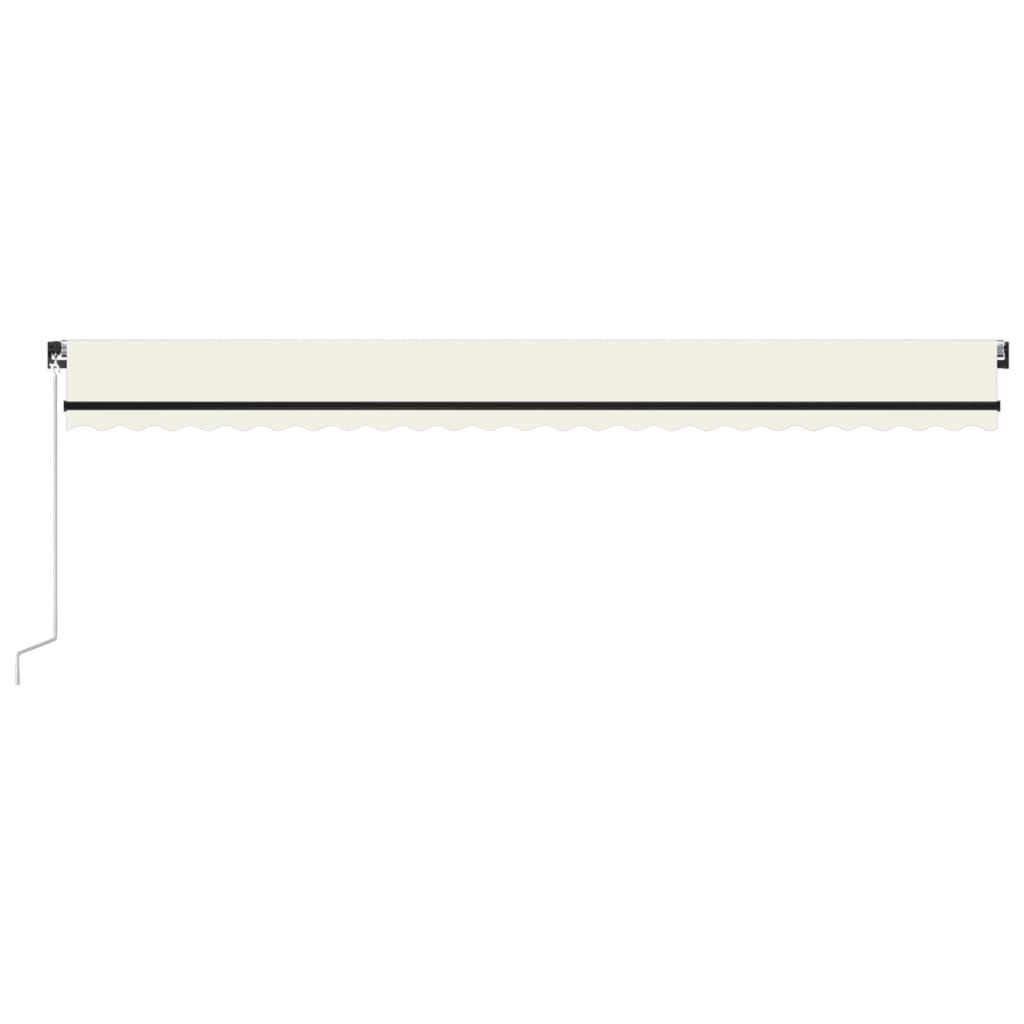 vidaXL Markise Manuell Einziehbar mit LED 600x350 cm Creme