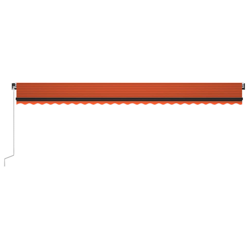 Markise Manuell Einziehbar mit LED 600x350 cm Orange & Braun Stilecasa