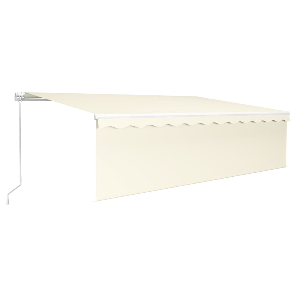 Markise Manuell Einziehbar mit Rollo & LED 5x3 m Creme Stilecasa