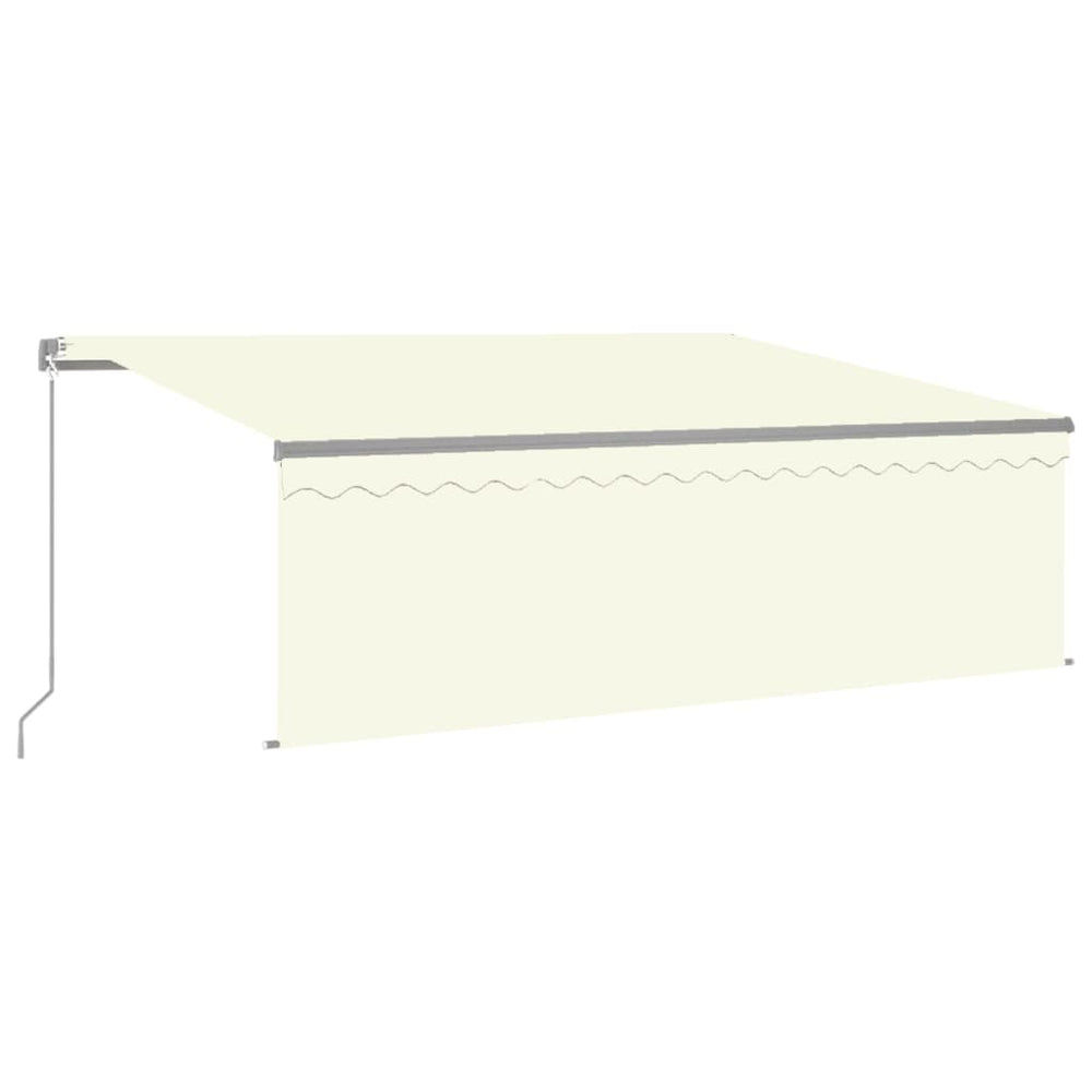 Markise Manuell Einziehbar mit Rollo & LED 4,5x3 m Creme Stilecasa