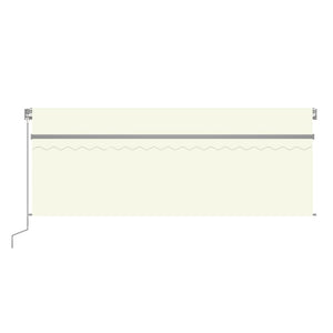 Markise Manuell Einziehbar mit Rollo & LED 4,5x3 m Creme Stilecasa