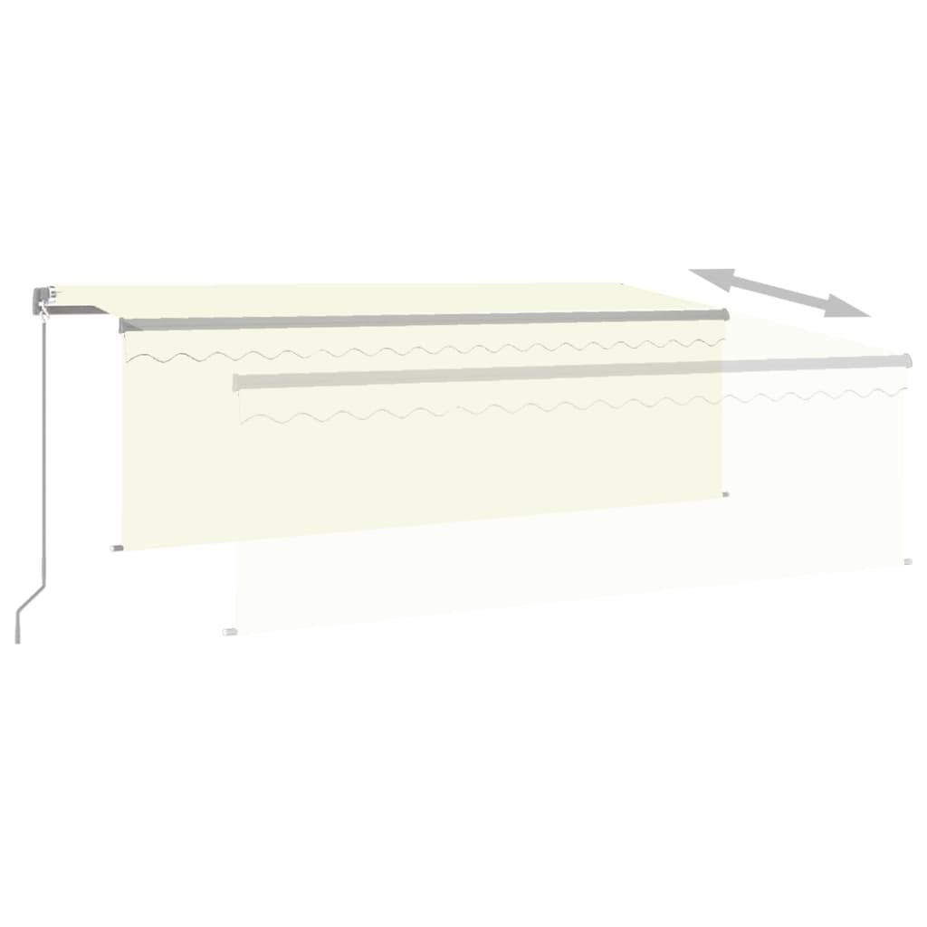 Markise Manuell Einziehbar mit Rollo & LED 4,5x3 m Creme Stilecasa