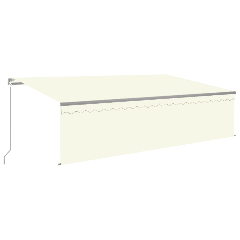 vidaXL Markise Manuell Einziehbar mit Rollo 5x3 m Creme