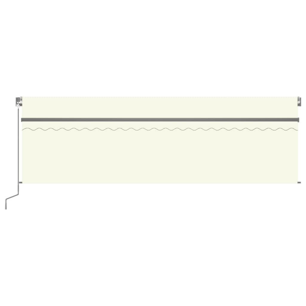 vidaXL Markise Manuell Einziehbar mit Rollo & LED 5x3 m Creme