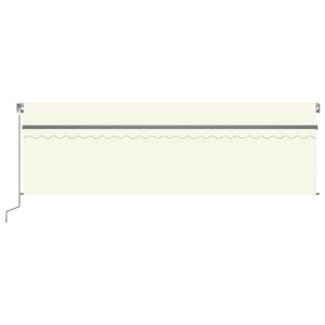 vidaXL Markise Manuell Einziehbar mit Rollo & LED 5x3 m Creme